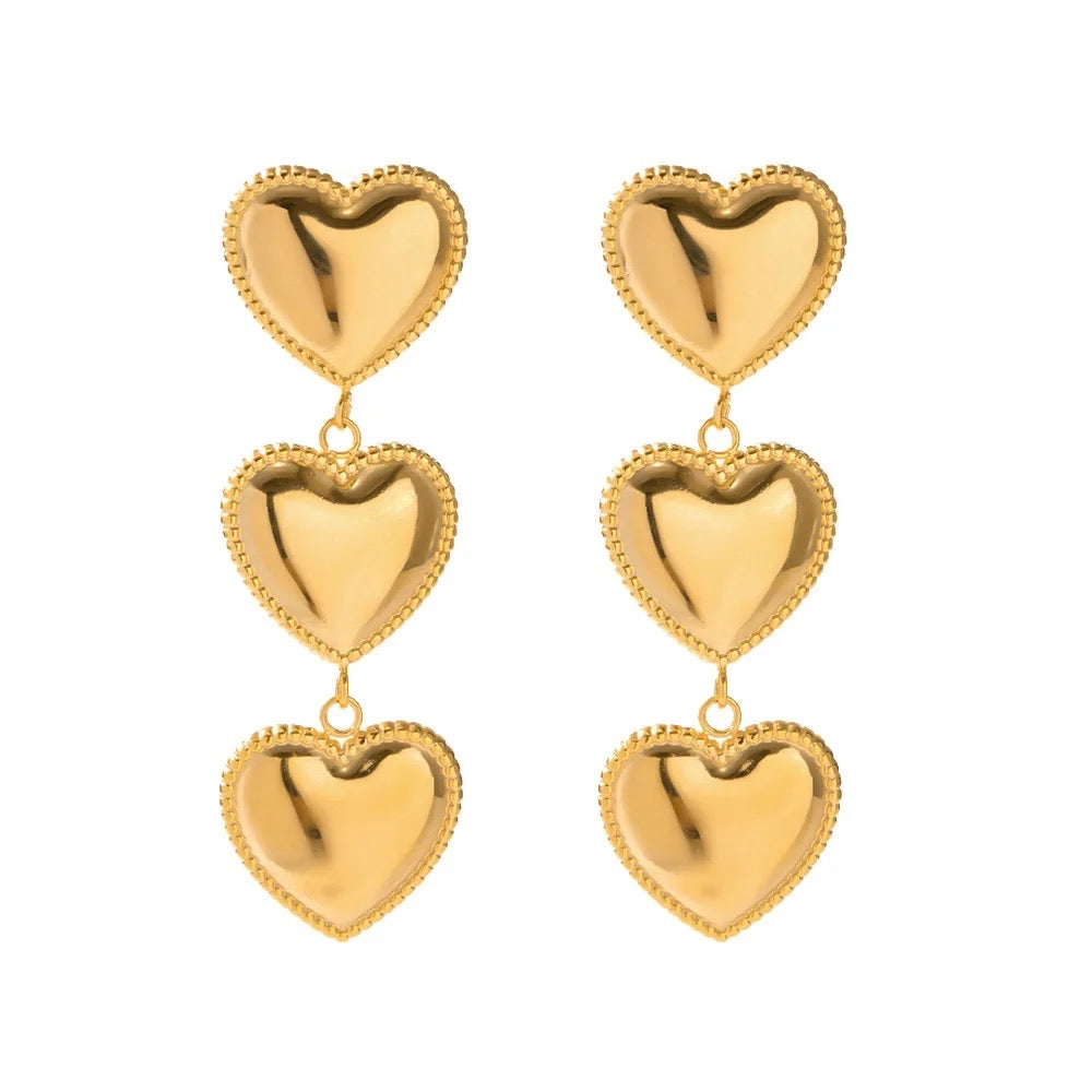 Three of hearts earrings