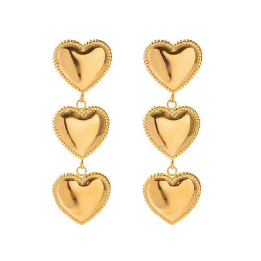 Three of hearts earrings