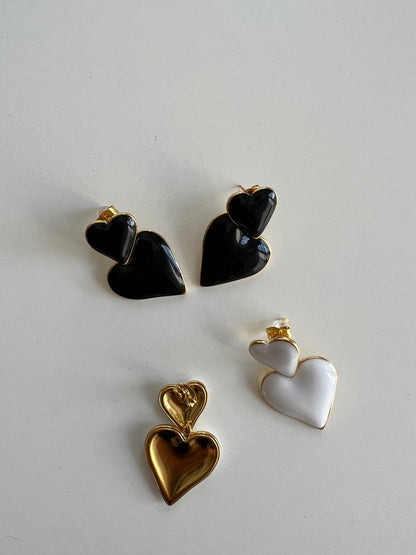 Black heart earrings