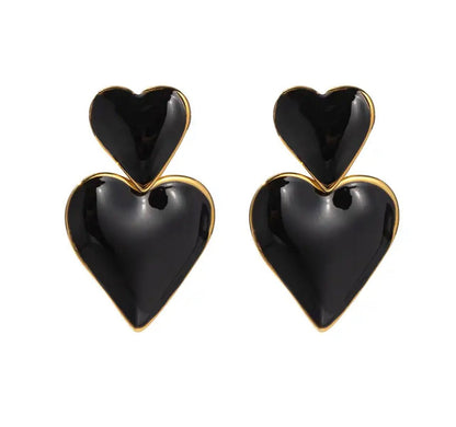 Black heart earrings